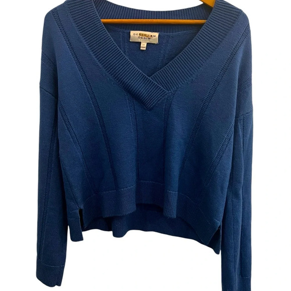 Derek Lam Denim Women’s Size Small Royal Blue V-Neck 100% Wool Sweater - Picture 1 of 6
